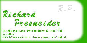 richard presneider business card